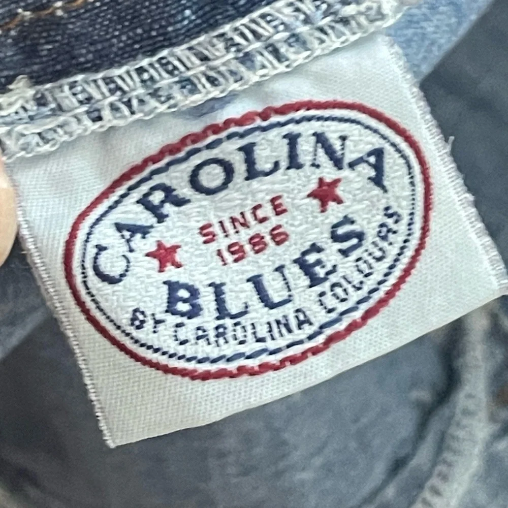 Vintage Carolina Blues 90s Y2K low rise maxi denim skirt
